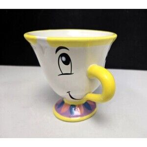 Disney Beauty and the Beast Chip Mug Footed Ceramic Pedestal Figural Tea Cup